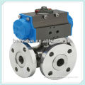 pneumatic ball valve with 3 way/3 pc flange
